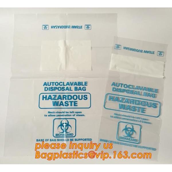 Biohazard Garbage Bag for hospital Waste, Biohazard medical waste Plastic Bags For clinical Disposal, HDPE biodegradable