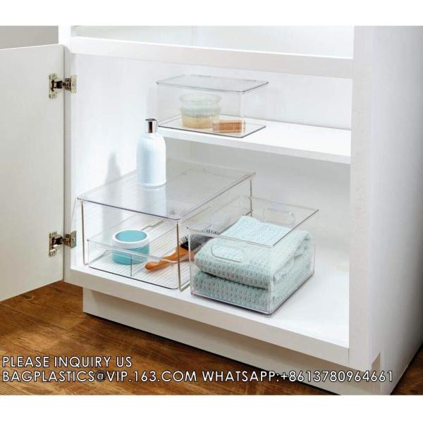 Organizer Bins- MultiPurpose & Versatile Stackable Cabinet Organizers Cosmetics, Laundry, Office Supplies