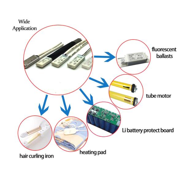 13.5x5.4x2.4mm Thermal Protector Switch 24V 3A Small Bimetal Temperature Switch