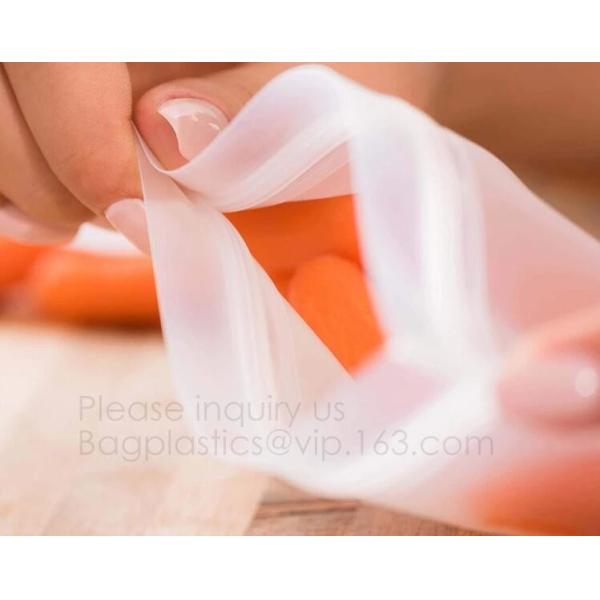 Silicone Plastic Packaging Food Zip Silicon Freezer Fresh Vegetable Storage Bags Fresh Fridge Food Preservation Bag Reus