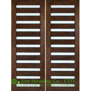 Cheap Entrance Solid walnut wooden door, Swing Double Leaf With lacquer finished for sale