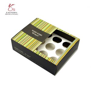 Cheap Eco Friendly 12 Cupcakes Paperboard Packaging Box With Inserts for sale