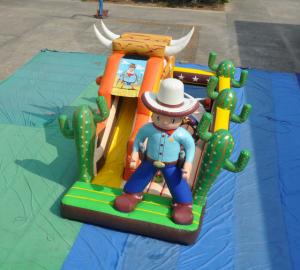 Cheap PVC Inflatable West Cowboy Themed Dry Slide For Swimming Pool for sale