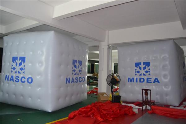 Quality 0.2mm PVC Cube Inflatable Advertising Products / Blow Up Tent With Logo Printing wholesale