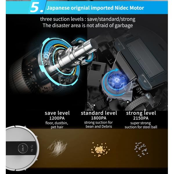 APP Control Automatic House Cleaning Robots Large Suction Fan SLAM Algorithm
