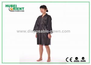 Cheap Black Breathable Disposable Kimono Robe for Spa Center / Sauna for sale