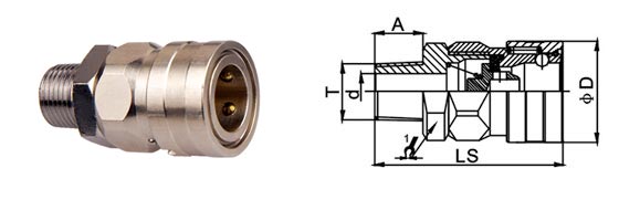 Flexible Durable Brass Quick Release Coupling LSQ-CC Use For Shipping Building