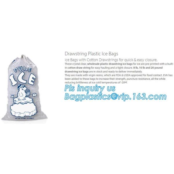 LDPE ice cubes packing carry out bags, insulated dry cold ice bag/Transparent LDPE Wicket bag, ice cube bags, BAGEASE