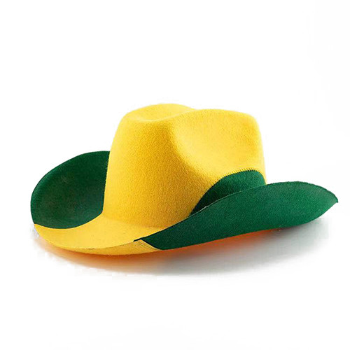 Football World Cup Cowboy Hat Felt Cloth Three Color Western Police Hat