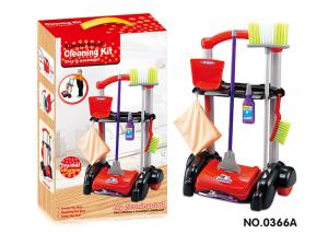 China Cleaning Kit Trolley W / Working Vacuum Children's Play Toys Pretend Play Mop Broom on sale