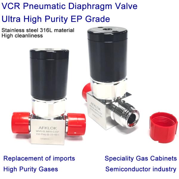 Leakage Rate Helium External ≤1×10-9 Mbar L/s Stainless Steel Diaphragm Valve for Threaded Connections