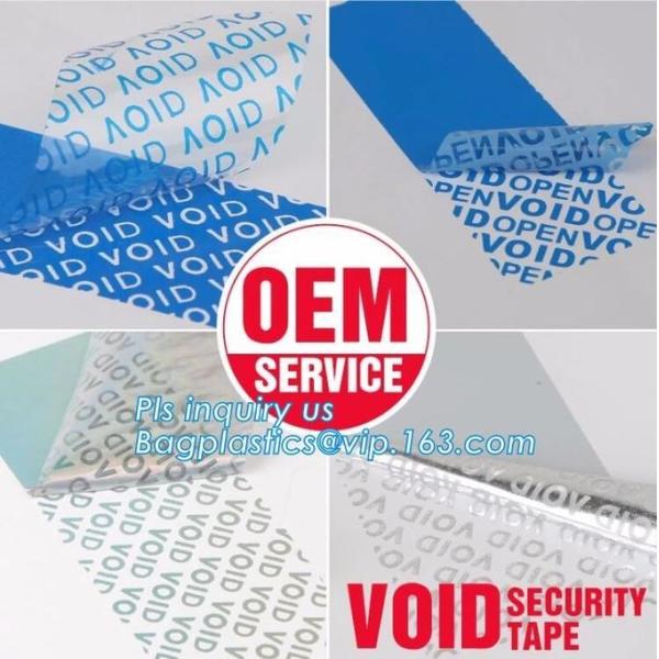 Matte silver tamper evident VOID security label sticker printing material,Sticker Roll Logo Label, Adhesive Matte Lamina