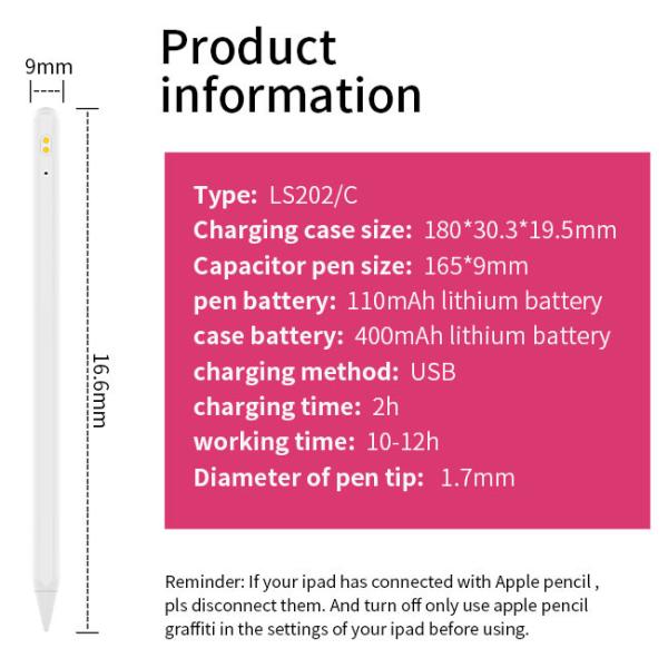 Smoothly Writting Active Stylus Pencil Replacement White Drawing Stylus Pen