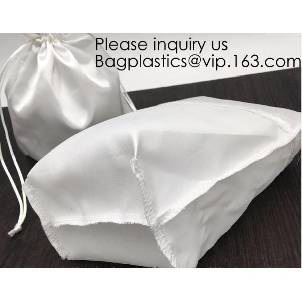 Satin Gift Bag With Logo Printing,Personalized White Satin Pouch Bag, Satin Drawstring pouch bag,Plain Square Bottom Sat
