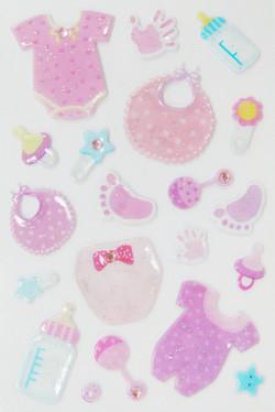 Quality Cute Baby Girl Clear Japanese Puffy Stickers Lovely Little 3D Shapes wholesale