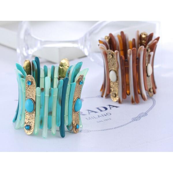 European and American fashion retro personality multicolor resin diamond bangle bracelet