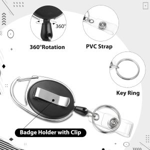 Pack Badge Holder Retractable Clip Heavy Duty Reels With Vertical Sliding ID