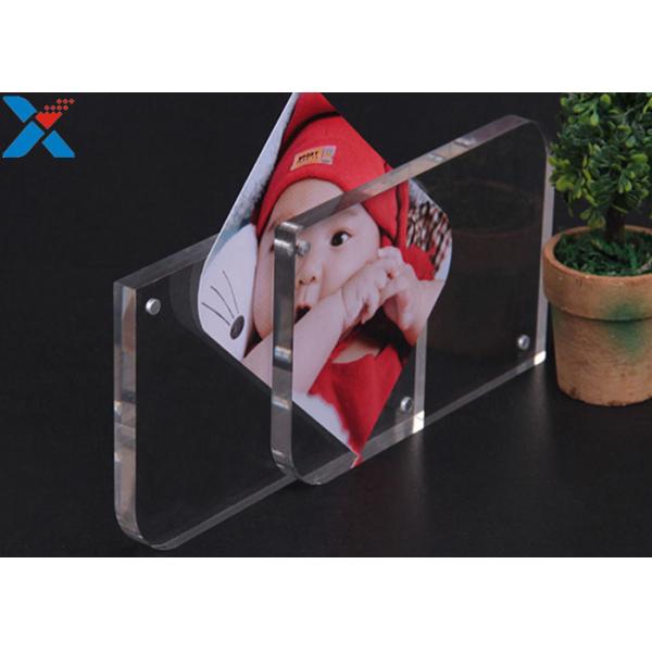 Magnet Clear Acrylic Photo Frame Creative ARC Shape PMMA Pictures Table Frame