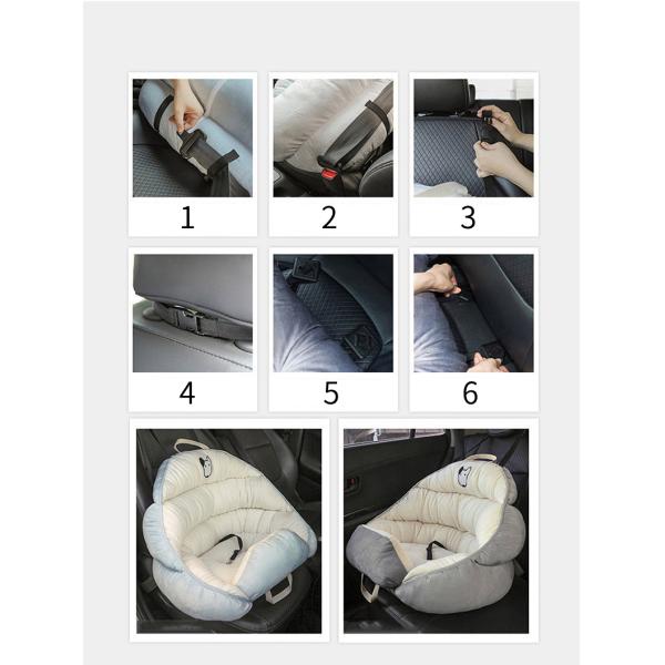 Luxury Dog Bed Cushion Pp Cotton Filled Carrier Portable Dog Car Safety Seat Bed