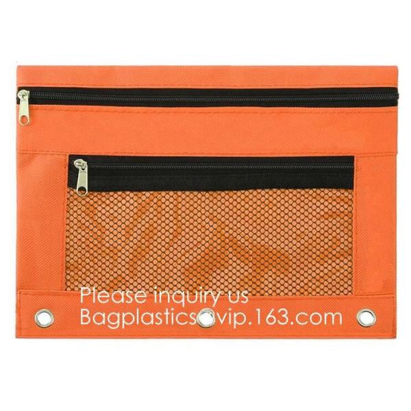 Stationery products Pencil Pouch Pvc Portable Pencil Case For Students,3 Ring Binder Zippered Pencil Pouches with Clear
