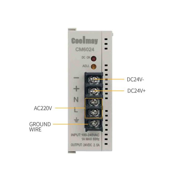 PWM Pulse PLC 24V Din Rail Power Supply 2.5A Overload Protection