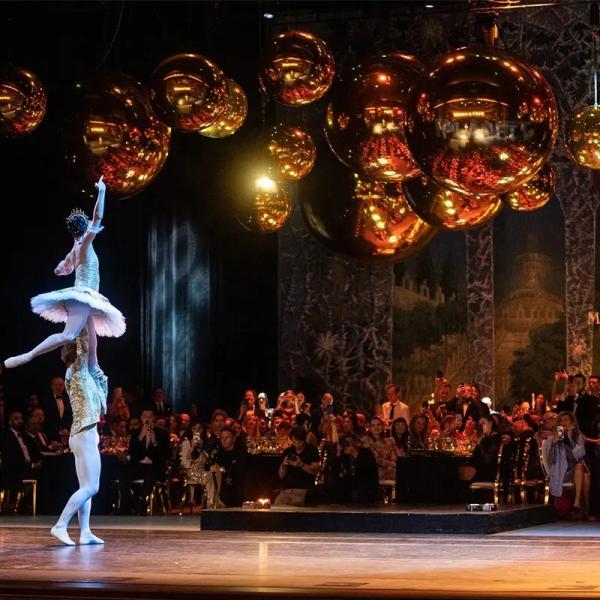 Double Layer Inflatable Advertising Balloons Silver Inflatable Mirror Ball