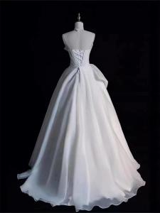 Cheap Customizable Romantic White Evening Dress For Wedding for sale