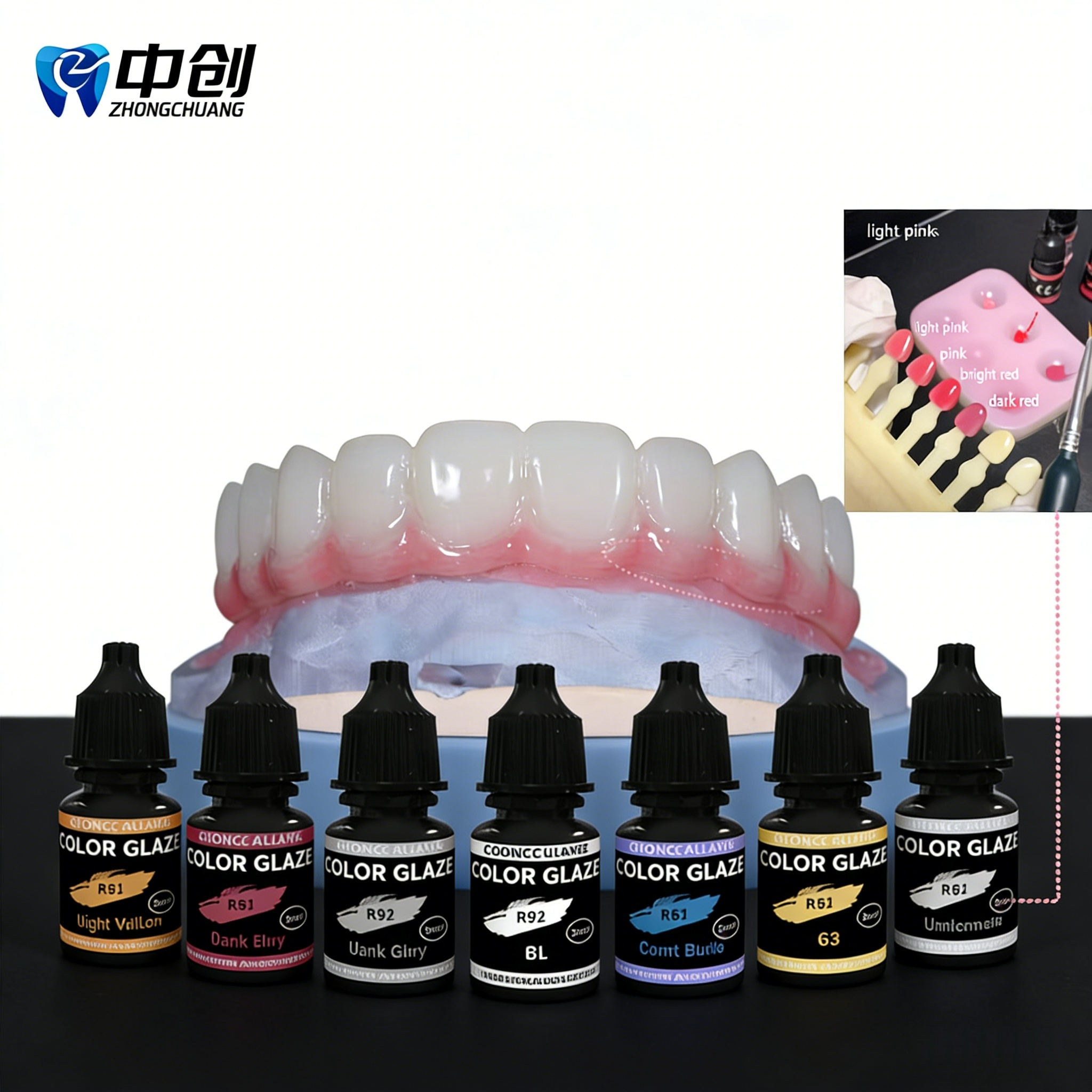 18 Colors Dental Stain And Glaze 3D Print Resin Glaze Environmentally Friendly