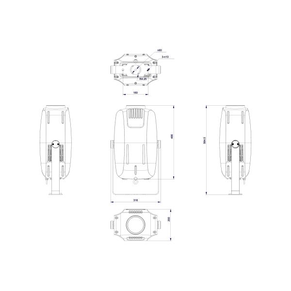 400 Watt Architectural Gobo Projector Light With Flutter Function