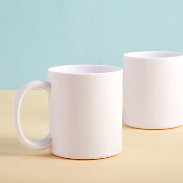 11oz White Sublimation Plastic Cups Diy Custom Plastic Mug Blanks