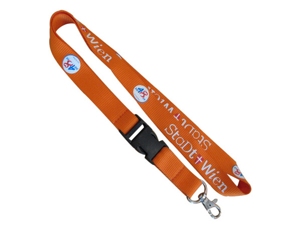 polyester neck strap with plastic detachable buckle, polyester quick release neck lanyards