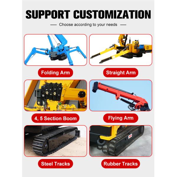 Customizable Small Spider Crane 3t Mini Crawler Crane 16.8m Span