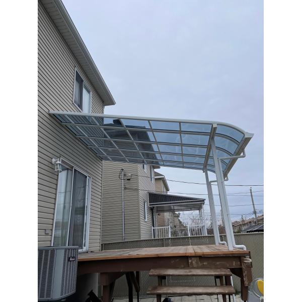 Customizable DIY Aluminum Frame Polycarbonate Solid Sheet Awning For Outdoor Needs In Blue