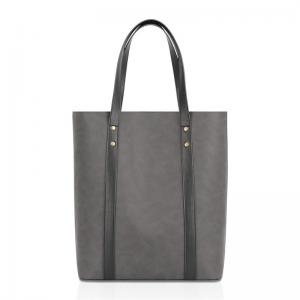 Cheap Printing Eco Friendly Shopping Bags Custom Zipper Pocket Leather Shopper Tote 13X5X15 for sale