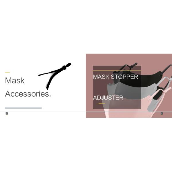 Black Color Plastic Cord Lock Stopper For Adjusted Face Mask Size