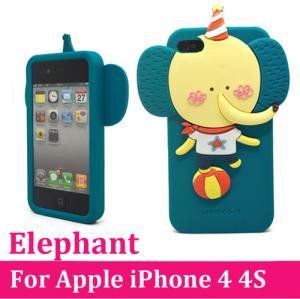 iPhone 4 4S Elephant Soft Silicone Rubber Case Cover Screen Protector