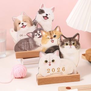 China Simno 2026 Pet Themed 3D Cat & Dog Shaped Cute Pet Desk Calendar Kawaii Animal Themed Desktop Schedule Planner on sale