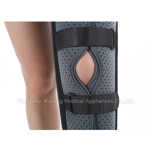Elastic Gray Knee Support Brace , Easy Wearing Breathable 3 Panel Knee Immobilizer