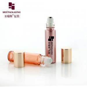 Cheap 10ml Pink Roller Bottle Glass Bottle In Champagne Color With Roll On Perfume Roll On Bottle Rose Gold Bottle glass Pack for sale