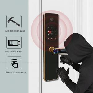 Cheap Tuya App Front Door Smart Lock With Handle Fingerprint IC Card Password Access for sale