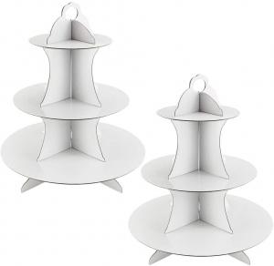 China Party White 3 Tier Dessert Round Cupcake Holder Tower on sale