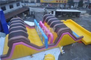 Cheap Custom Amusement Amazing Adults Inflatable Obstacle Course With Swimming Pool for sale