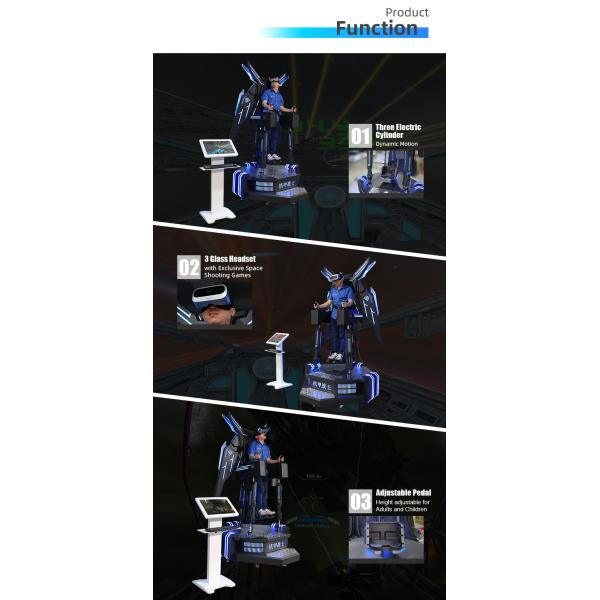 Standing Smart Automatic Electric VR Flight Simulator For Amusement Park
