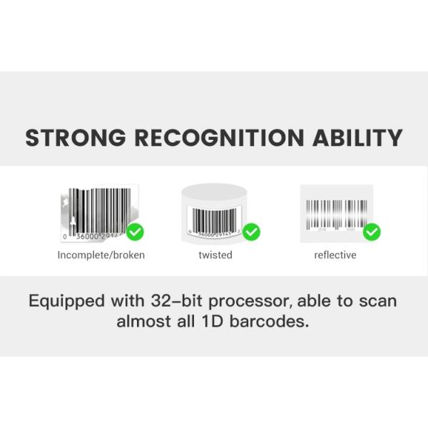 Laser Handheld 1D Wired Barcode Scanner with USB 2.0