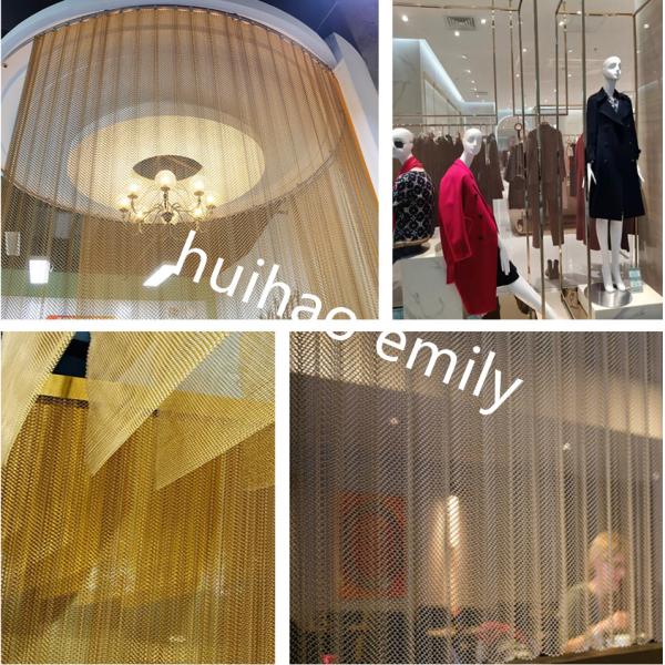 Fireproof Metal Mesh Shower Curtains Used For Interior Design