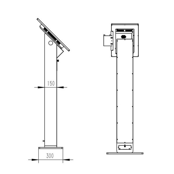 23.6 Inch Android All-in-One POS Terminal Self Ordering Kiosk Software QR Code Scanner Ticket Printer