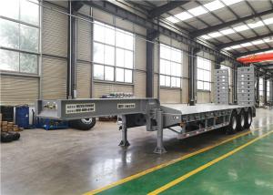Cheap 3 Axles 60 Ton Low Bed Semi Trailer With Detachable And Folding Ladders for sale