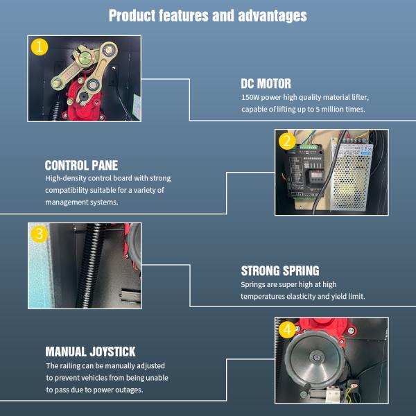 HCW 3-6m Length Straight Pole Boom Barrier Gate 200W Security Car Parking Barriers