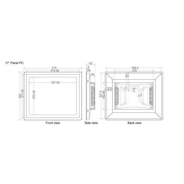 RS232 17 Inch Aluminum Waterproof Panel Pc 310nits Touch Screen Monitor Computer
