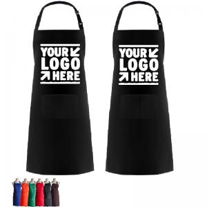 Cheap Adjustable Bib Apron With 2 Pockets  Water Oil Resistant Apron for sale